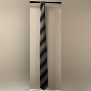 Men's Black and Gray Tie Extra Long